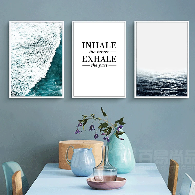 Nordic Life Motivational Quotes Poster Prints Surf Landscape Wall Art