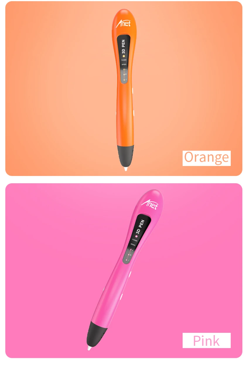 Anet 3D Ручка низкотемпературная 3D Ручка для рисования с светодиодный индикатором 1,75 мм нить из ПКЛ заправки DIY креативный подарок 3d Ручка малыш