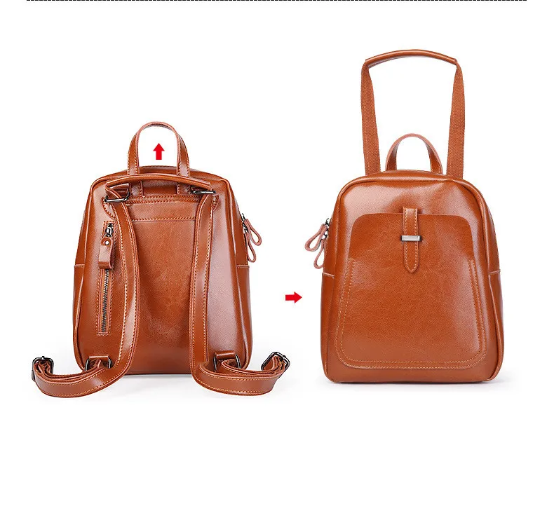 Oil wax leather women backpack (8)