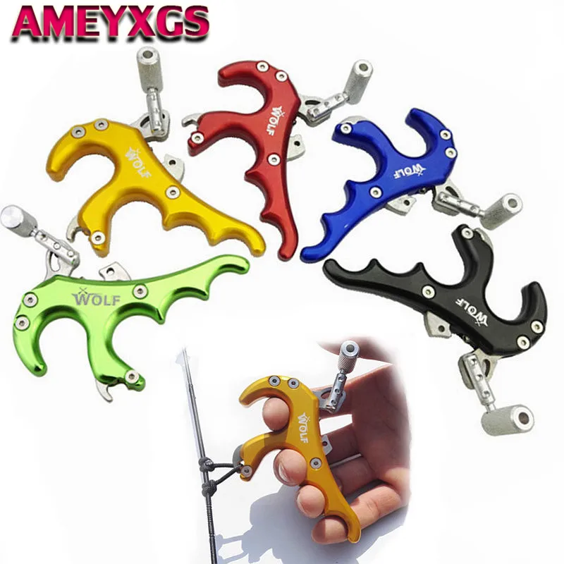 

1pc Archery Compound Bow Release 4 Fingers Adjustable Trigger Tension Aids Grip Bow Release Outdoor Hunting Shooting Accessories