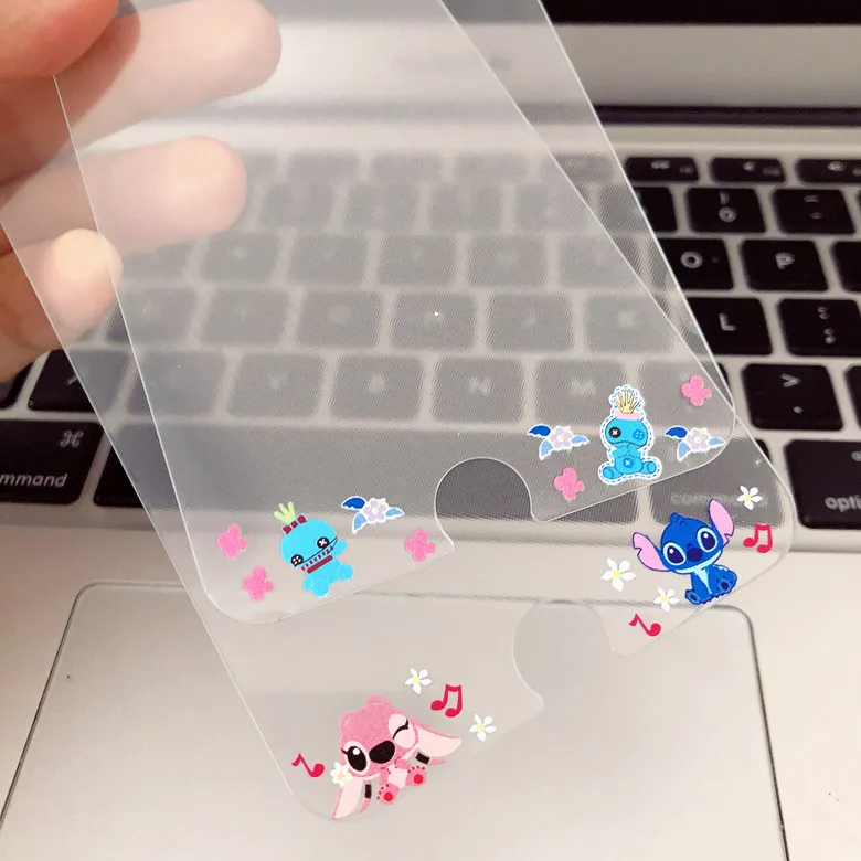 

8plus Doraemon Stitches Cartoon Print Front Screen Film Protect For iPhone8 7plus 6s 4.7 5.5 Clear tempered glass Protector