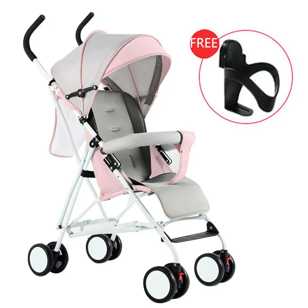 

Kidlove Lightweight Folding Shock-proof Sitting Baby Stroller with 4 Wheels Absorber Folding Baby Carriage Baby Bassinet 0-3Y