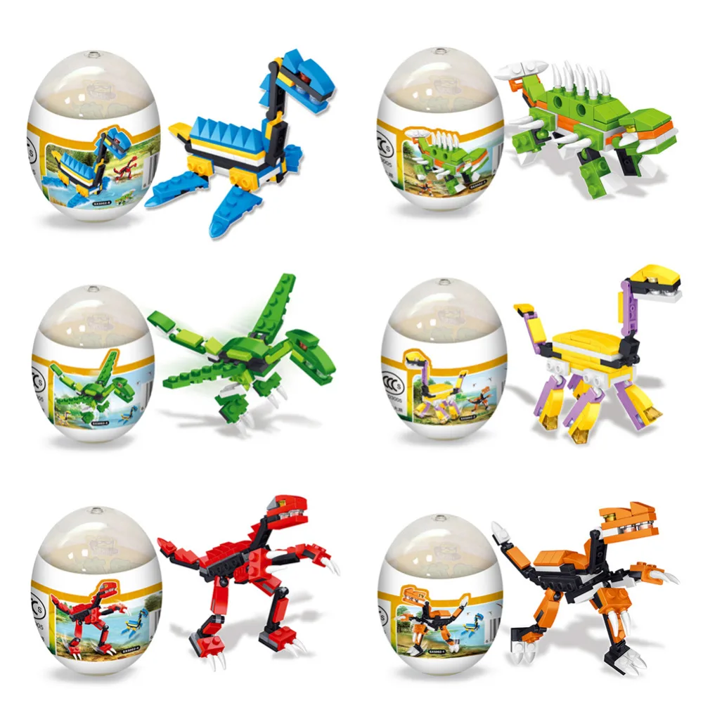 1 шт. пластиковые Пазлы Детские игрушки Монтессори сборка деформация яйца динозавр головоломка игрушки для детей смешная игрушка случайный цвет