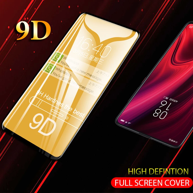 Стекло с полным покрытием 9D для Redmi K20 Pro 9 D Защитное стекло экрана Xiaomi Note 7 6 6A 5 Plus