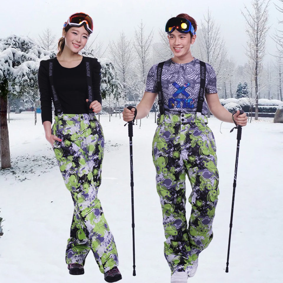 

Marsnow Men Snowboarding Pants Lover Style Ski Pants Winter Snowboard Pants Outdoor Waterproof Sport Women Ski Jumpsuit