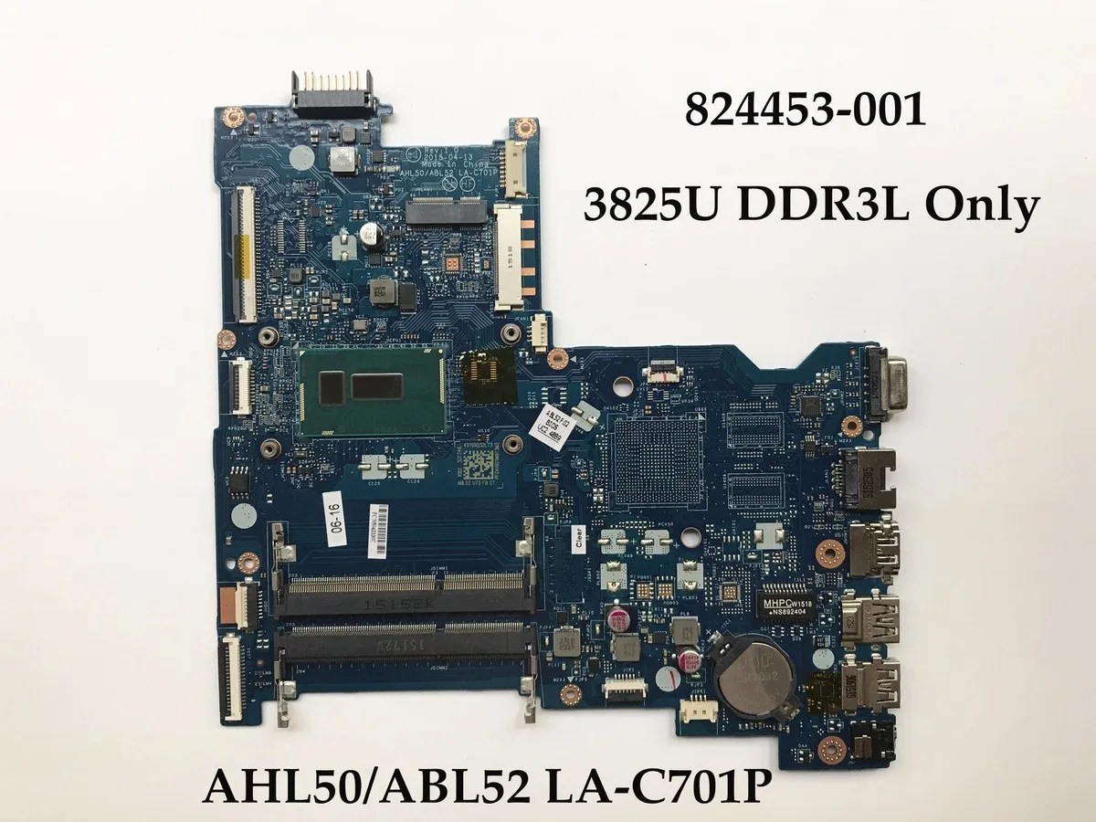 Оригинальная материнская плата для ноутбука HP Pavilion 15 AC 824453 001 AHL50/ABL52 LA C701P 3825U