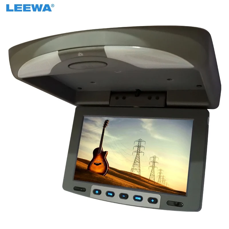 

LEEWA 9" Flip Down TFT LCD Monitor Car Monitor Roof Mounted Monitor 2-Way Video Input 3-Color Black, Grey For Choice #1282