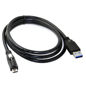 

10pcs/lot 1.2m USB 3.1 Type-C Locking Connector to Standard USB3.0 Data Cable With Panel Mount Screw