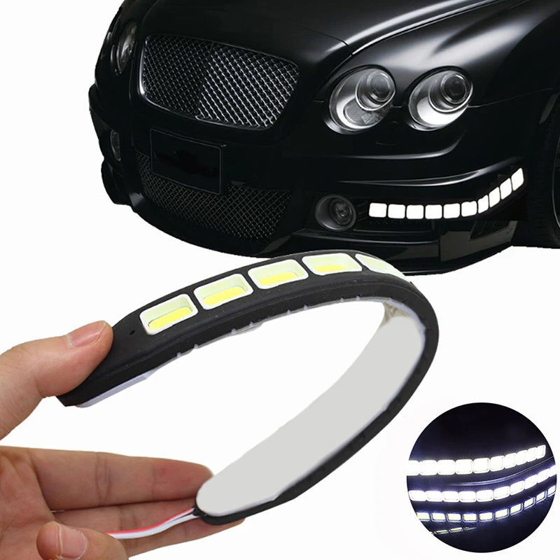 2pcs/set 12V COB LED Flexible Car Styling Daytime Running DRL Fog Light Lamp