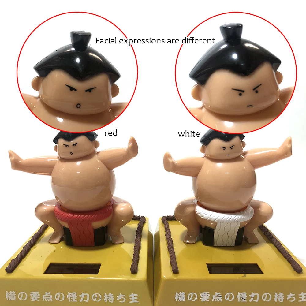 Sumo wrestler doll bobblehead toy powered by solar battery w/Tracking# New Japan 
