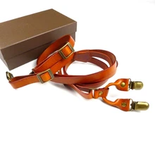 Первый слой из воловьей кожи 4 зажимы подвески из натуральной кожи подтяжки с бесплатной доставкой