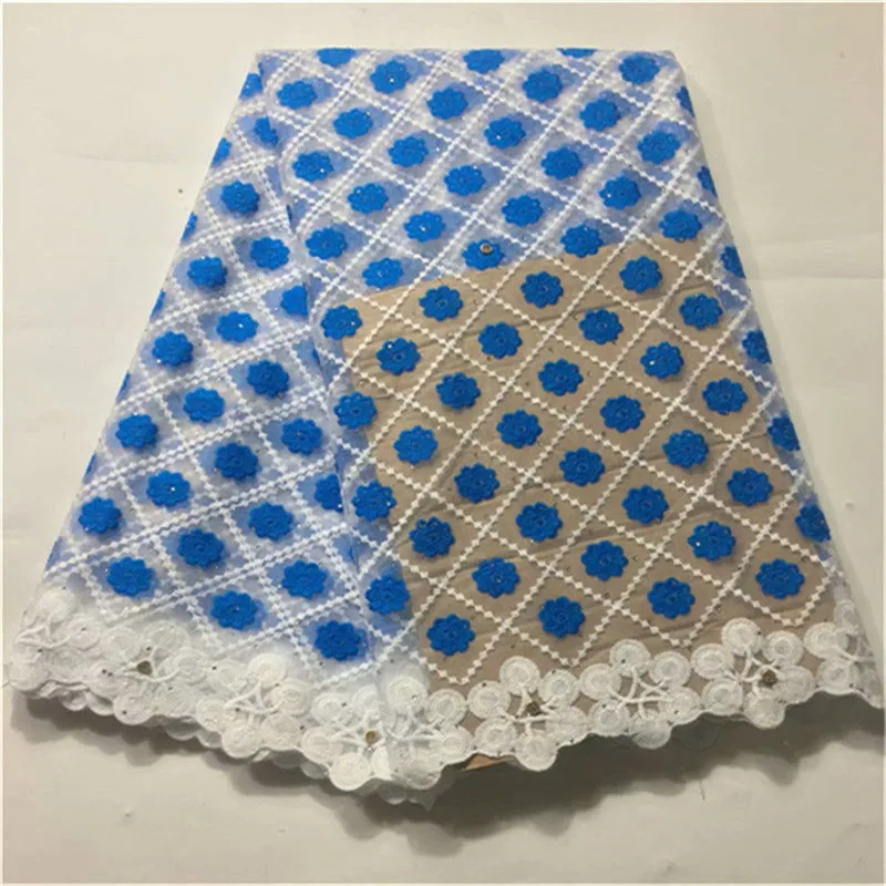 African Lace Fabric stones blue Milk silky Fabrics High Quality net Embroidery French Tulle For Wedding | Дом и сад