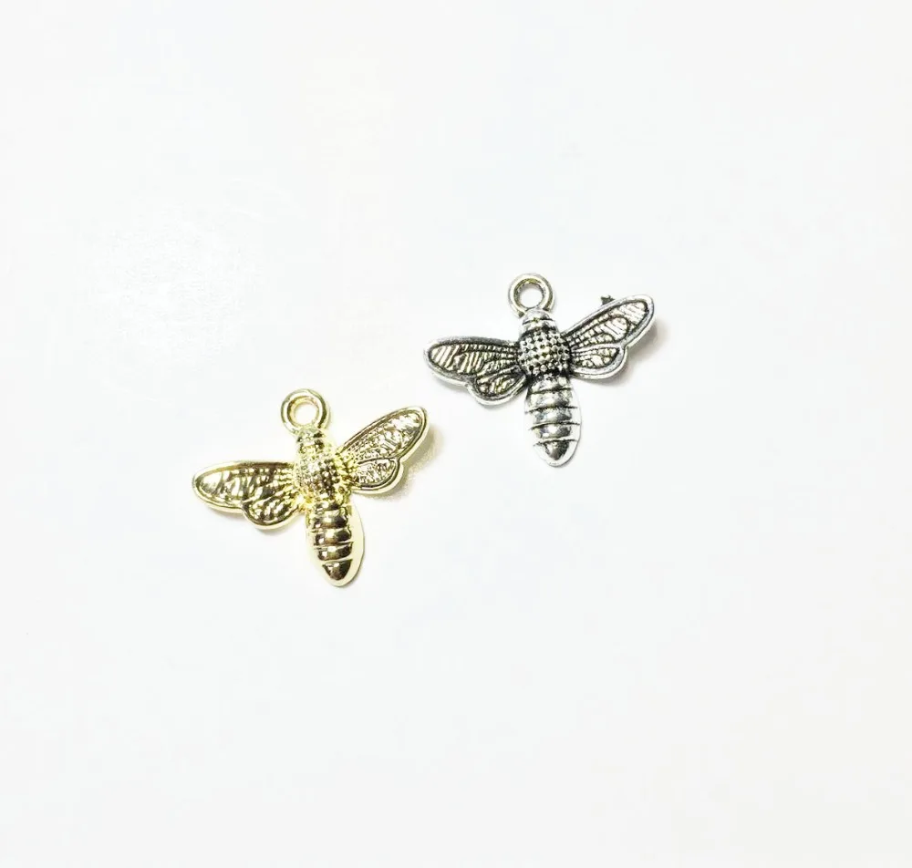 

Eruifa 20pcs 18mm Pretty Bee Charms Zinc Alloy necklace,earring bracelet jewelry DIY handmade 2 colors