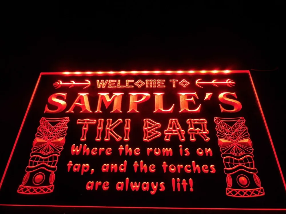 DZ014 именной персонализированный неоновый светодиодный светильник Tiki Bar для