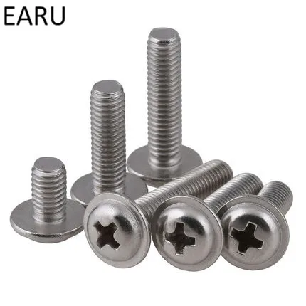 

316 Stainless Steel M4 Round Pan Phillips Cross Head machine Computer Washer Pad machine Screw Bolt