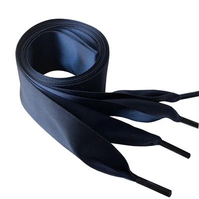 150cm/ 100cm of Extra Wide of Flat Shoe Laces Ribbon Laces of Satin 4CM Wide dark blue