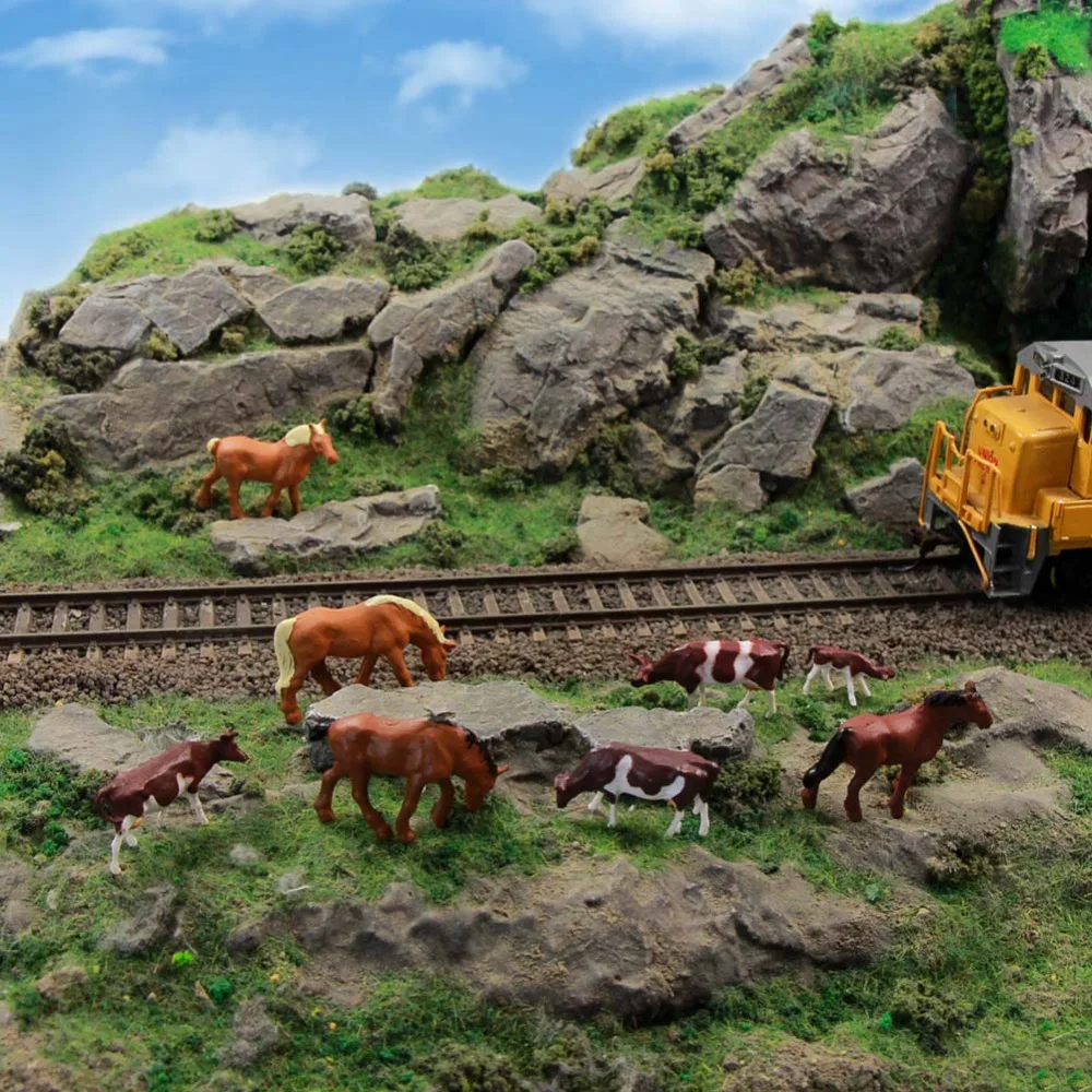 AN8706 36 шт. 1:87 хорошо окрашенная ферма животные коровы лошади фигурки в стиле Хо