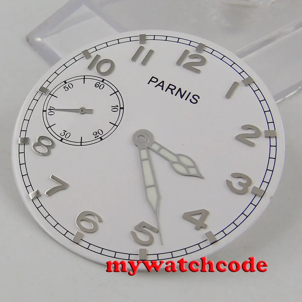

38.9mm parnis white dial silver hands fit eta 6497 seagull 3600 movement Watch dial (Dial+hands) D117