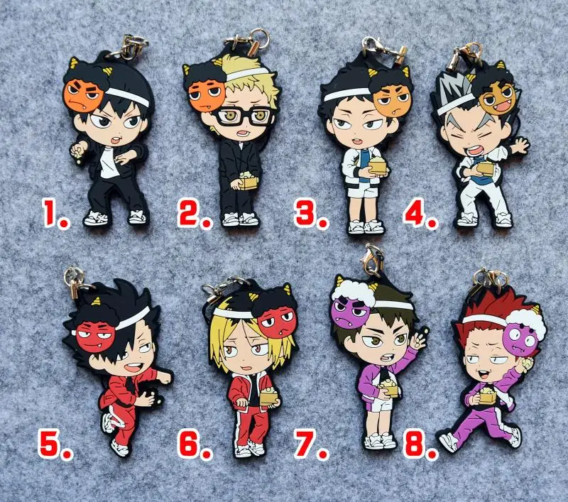 Хайкюу! Аниме Kageyama Hinata Kuroo Tetsurou Akaashi Kei Keiji Tendou новогодний резиновый брелок|haikyuu