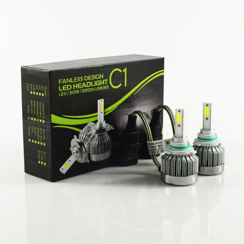 

Free shipping one kit Super Bright 6000lM Car Headlight HB4/9006 60W COB LED Auto Front Fog Bulb Automobile Headlamp 6000k