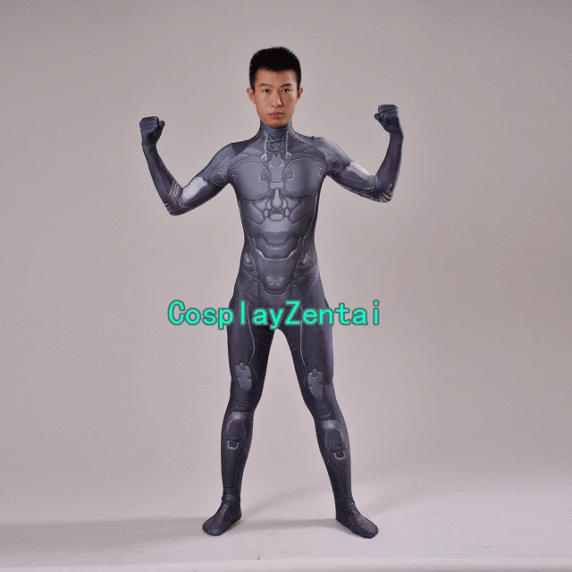 male halo master chief game cosplay superhero costume spandex zentai catsuit for halloween