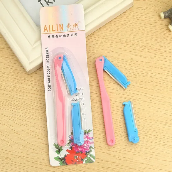 

New womens shaving eyebrows scissors makeup eyelashes knife make up wenkbrauw schaar ladies eyebrow trimmer shaver Free shipping