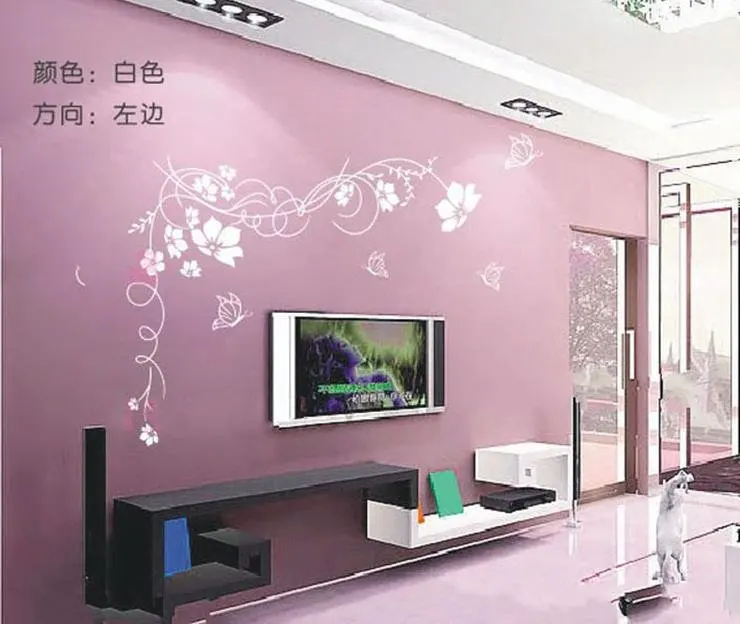 2012 Hot ! 350*265cm (flower Pcs And Pcs) Pvc Tv Background Home Decals Wall  Sticker & Color Choose From Color Card - Wall Stickers - AliExpress