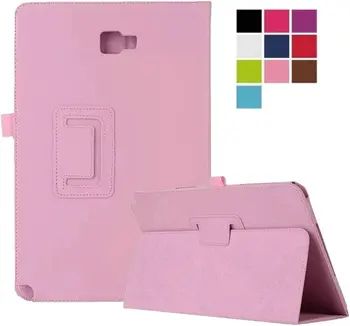 

New Litchi Stand PU Cover Case For Samsung Galaxy Tab A 10.1 2016 P580/P585 Protective Skin 200PCS/Lot