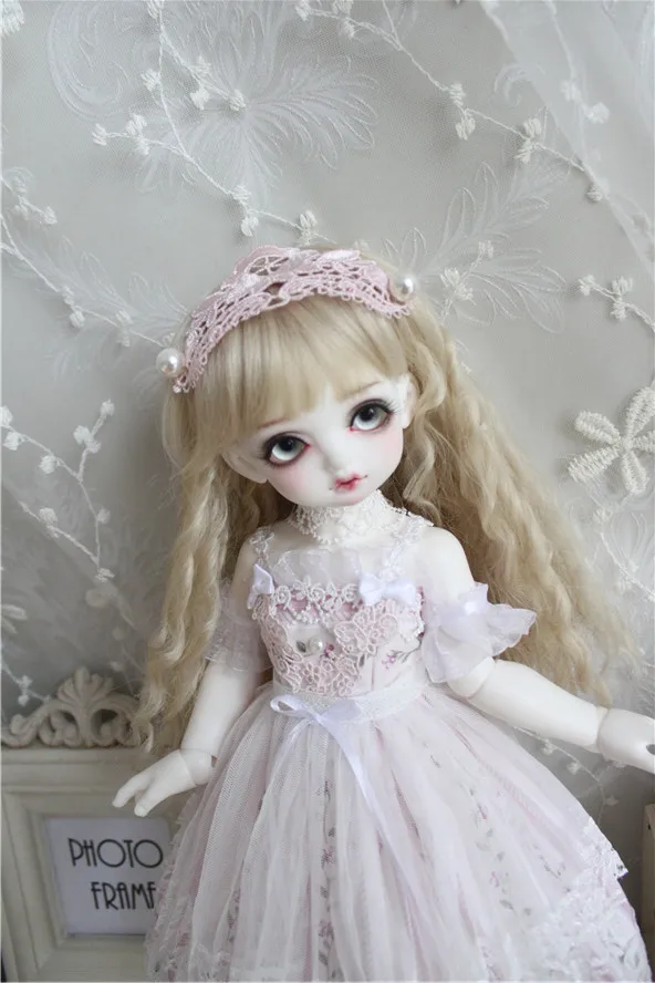 Кукла Одежда 1/6 1/4 BJD платье Розовая фея платье для 1/6 YOSD 1/4 BJD Blyth кукла аксессуары платье+ головной убор+ вуаль юбка+ с круглой горловиной