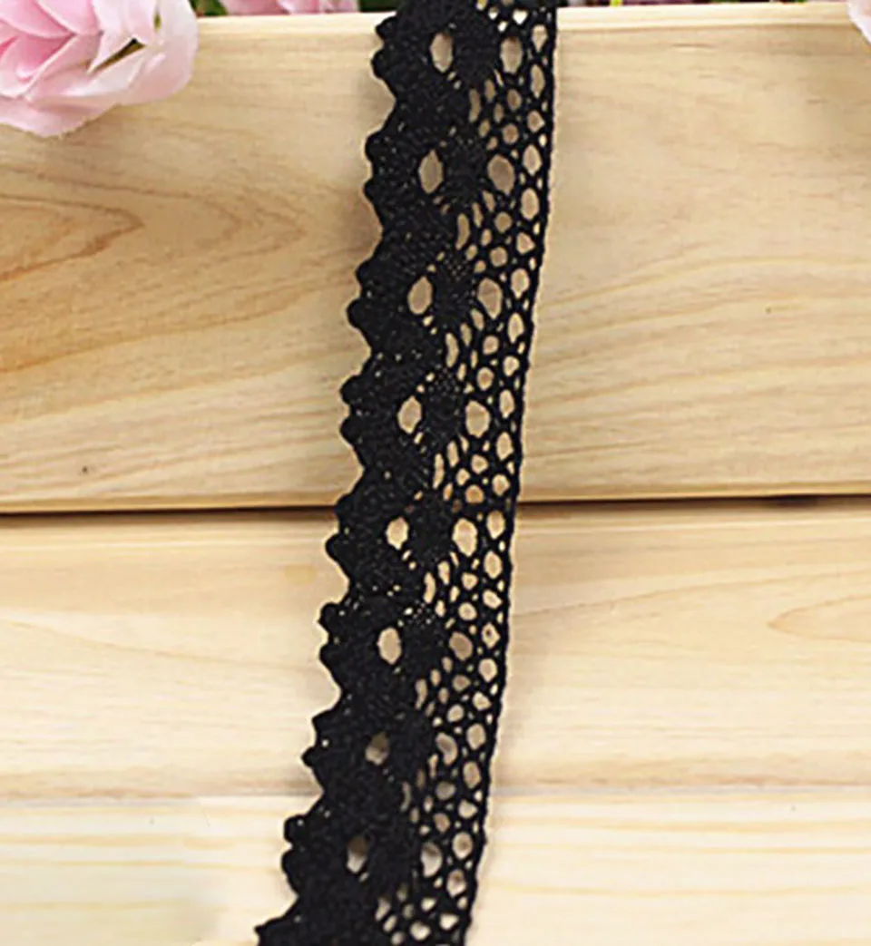 new style black 2.8cm cotton DIY black lace trims stripe garment