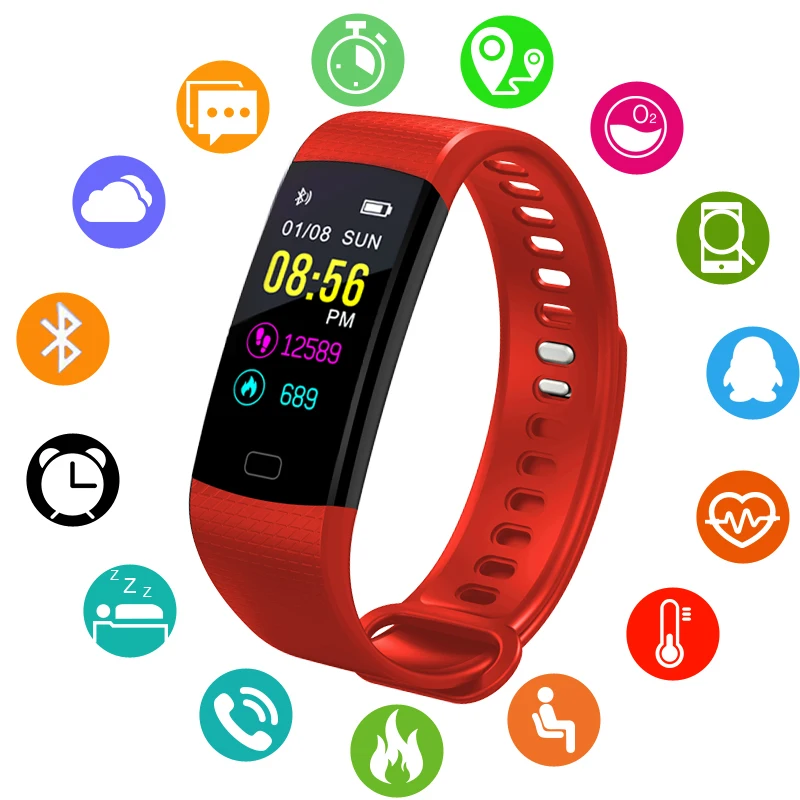 

Smart Wristband Pulse Meter USB Charging Smart Pedometer Activity Tracker Sports Bracelet IP67 Waterproof