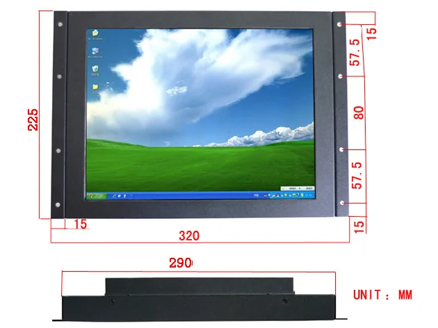 12 дюймовый металлический сенсорный монитор с открытой рамкой|touch screen monitor|touch