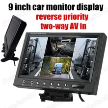 9 Polegada Ultra Grande display TFT a cores LCD Monitor Do Carro de backup Reversa câmera Retrovisor prioridade com 2 AV em