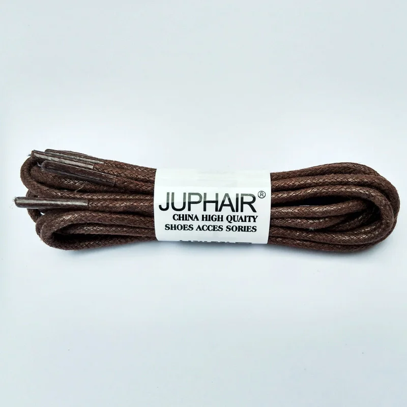 JUP1-12 Pair Brown Rounds Cotton Lace Sport Unisex Sneaker Martin Boots Strap String Leather Cord Shoelaces Waxed Shoes Strings 