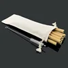 Natural Bamboo Drinking Straws Eco-Friendly Sustainable Bamboo Straws Reusable Straws with Straw Cleaner Linen Cloth Bag 1