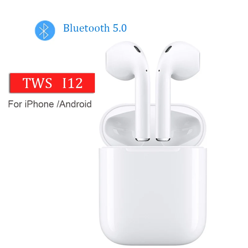 

I12 tws wireless Bluetooth headset stereo touch control binaural call power display function supports multi-point connection