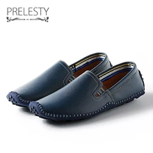 Prelesty Luxury Brand High Quality Handmade Soft Men’s Natural Leather Shoes Casual Slip On Driving Loafers Good Stitching