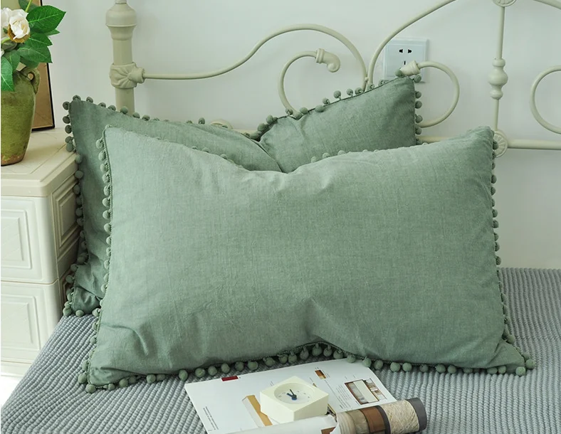 

1 Pair Plaid Dot Pillowcase 100% Cotton Pure Color Pillow Cover Checked Wedding Gift Couple Pillowcase 48*74cm