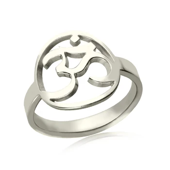 

Wholesale Sterling Silver Yoga Om Ring Cut Out Yoga Ring Bring You Peace and Calm Yoga Jewelry Mother Ring