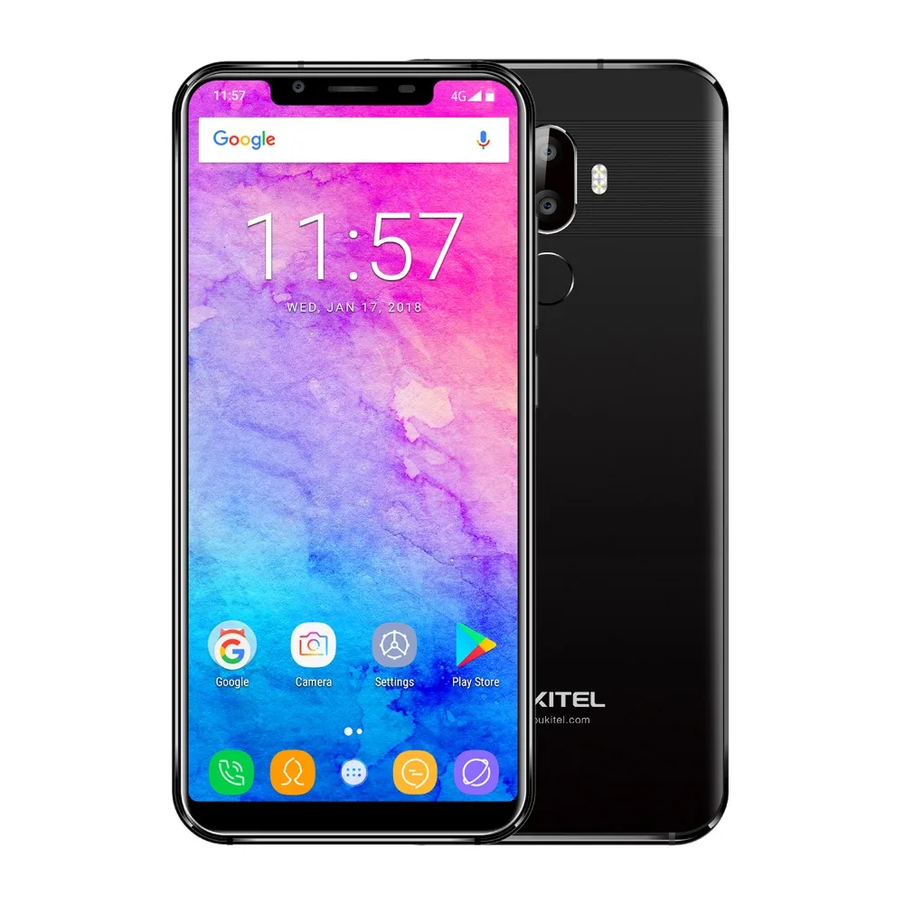 OUKITEL U18, 5,85 дюйма, полный дисплей, мобильный телефон MT6750T, четыре ядра, Android 7,0, 4 Гб ОЗУ, 64 Гб ПЗУ, 4000 мАч, смартфон с распознаванием лица, отпечатка пальца