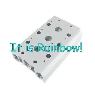 

G1/4 Tube Hole Pneumatic 3 Stations Manifold Solenoid Air Valve Base