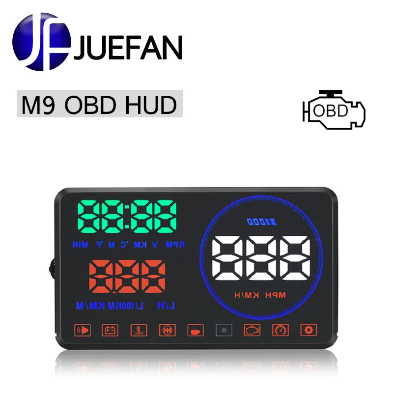 

obd2 M9 HUD Display Car 5.5 Inch Windshield Projector OBD2 euobd Car Driving Display Speed rpm Fuel Consumption