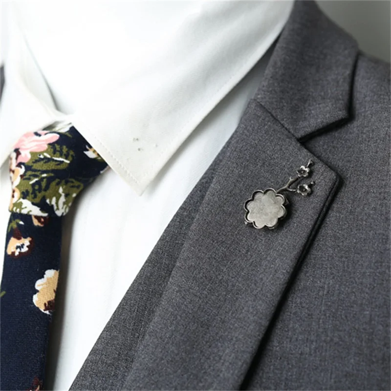 Mdiger Vintage Brooches Unisex Collar Pins Flower Lapel Pin Brooch Pins Men Retro Plum Tree