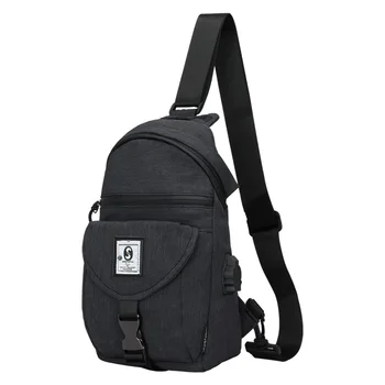 

Boshikang USB Charging Sling Bag Men Large Capacity Handbag Crossbody Bag Rucksack Daypack Oxford Fashion Man Chest Pack