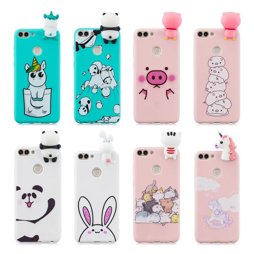 

3D Silicone case For Huawei P Samrt 2017 Case Soft Cover Unicorn Pig Panda cat Cute For Huawei P8 Lite 2017 capa Fundas