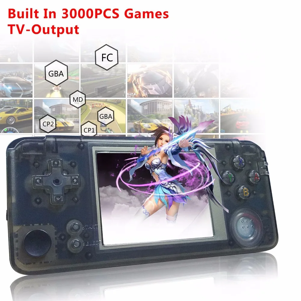 

Retro Handheld Game Console Player 16GB 3 inch Portable Mini Video Gaming Player 3000 Games W/360 Degree Controller