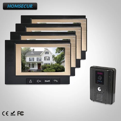 

HOMSECUR 7" Video Door Phone Intercom System+One Button Unlock for Apartment TC011-B + TM702-B