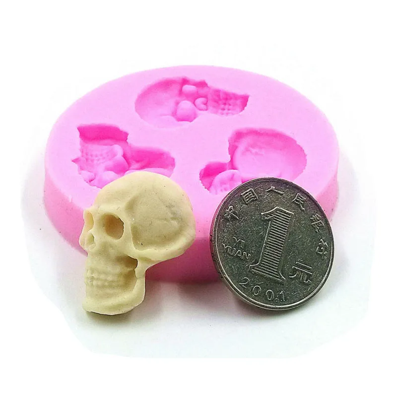 Skeleton Head Skull Silicone Mold Styling Candy Jelly Mould Fondant Halloween Cake Decorating Pastry Baking Tools T0604 | Дом и сад