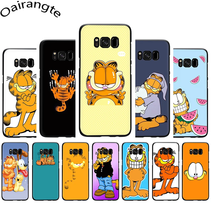 

cute cartoon garfield Soft Phone Cover Case for Samsung Galaxy M10 20 30 S6 7 Edge S8 9 10 Plus S10E Note 8 9