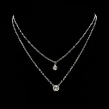 Crystal Double Layers Women Chokers Link Chains Necklace Female Rhinestone Business Jewelry Accessories Necklace Female Choker